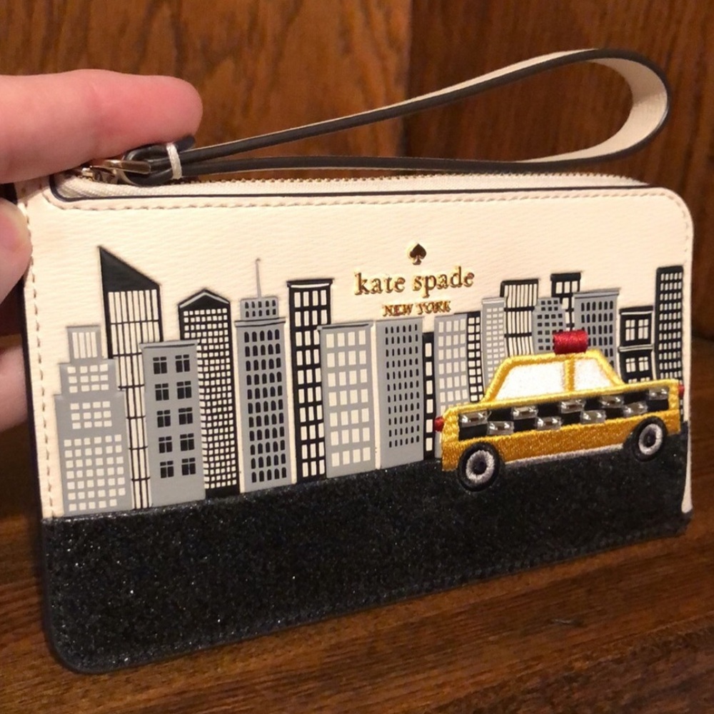 NWT-Kate Spade-SET-NYC/Big Apple Taxi Cab-Mini Camera Bag & L-Zip Wristlet-$428 - Picture 13 of 16
